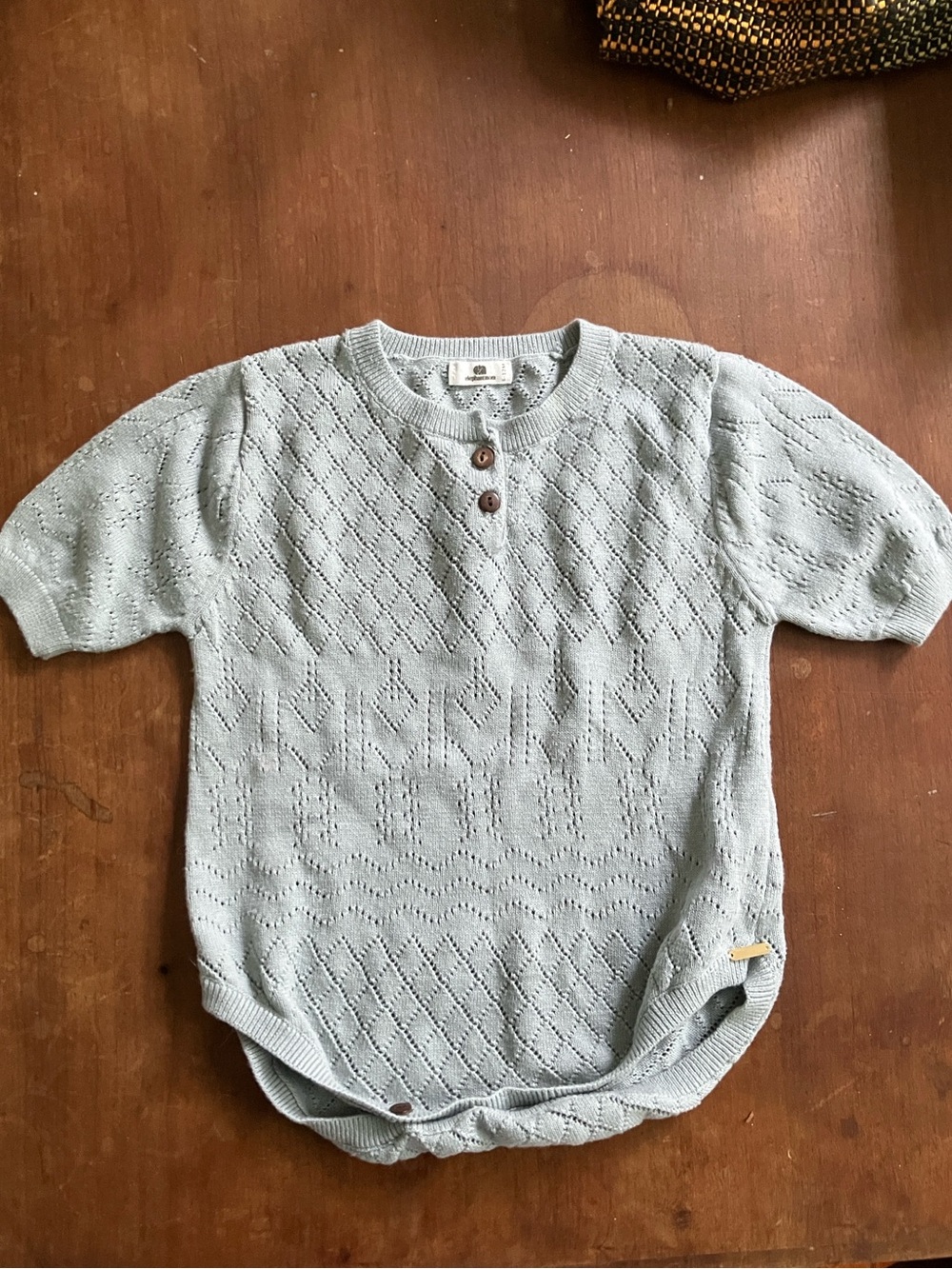 Elephant Mom Pointelle Sweater Onesie